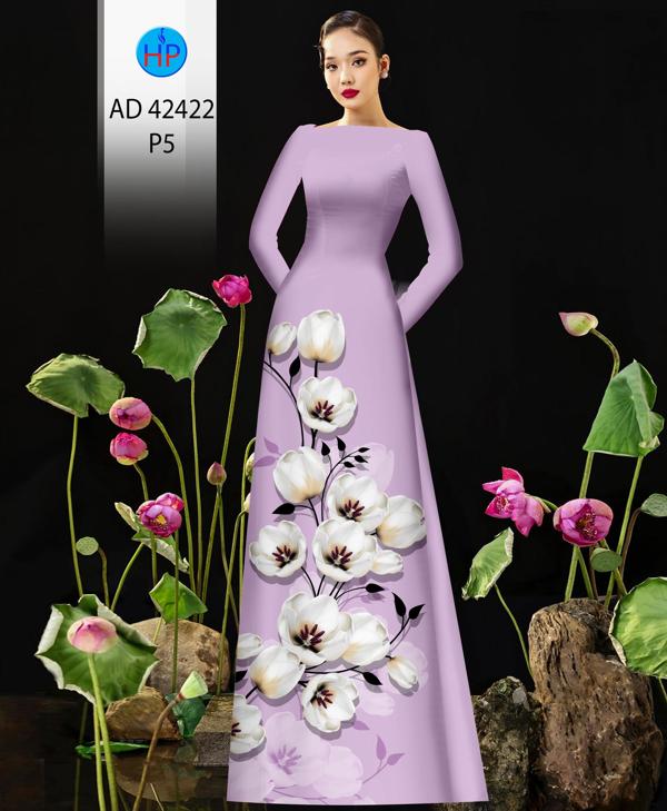 Vải Áo Dài Hoa In 3D AD 42422 8